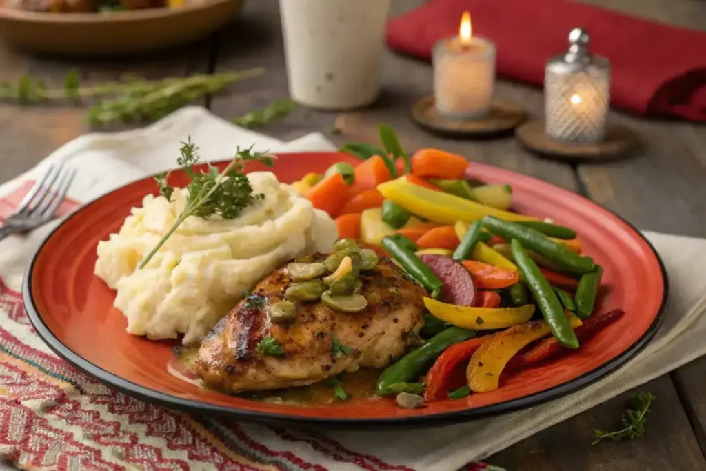 Alice Springs Chicken with sides