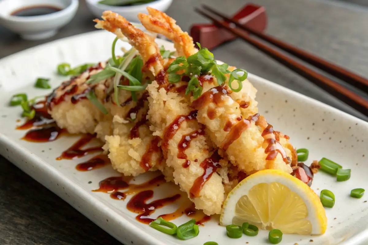 Plate of tempura with Nanban sauce