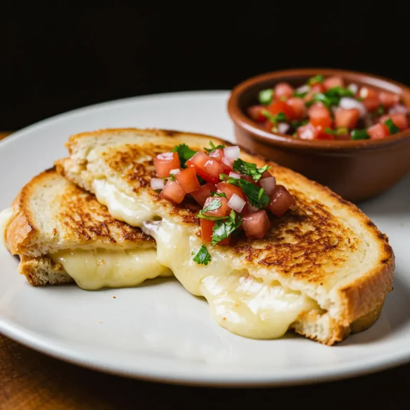 Grilled cheese sandwich with Pickle de Gallo.