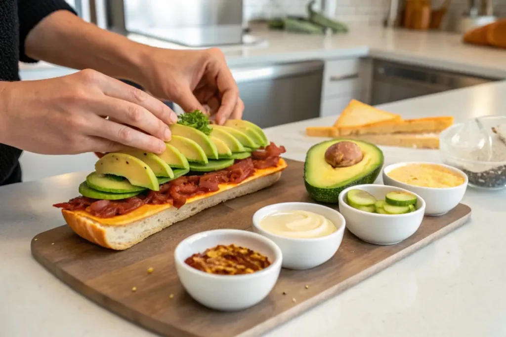 Customizing a Subway BLT Sandwich with Avocado