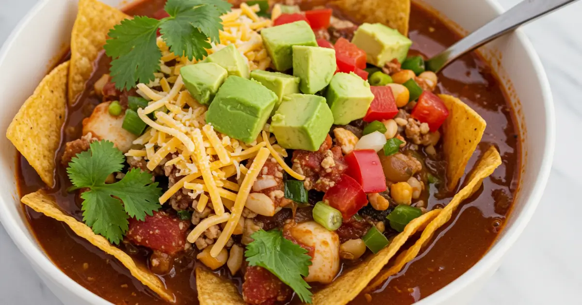 Vibrant taco soup frios recipe bowl