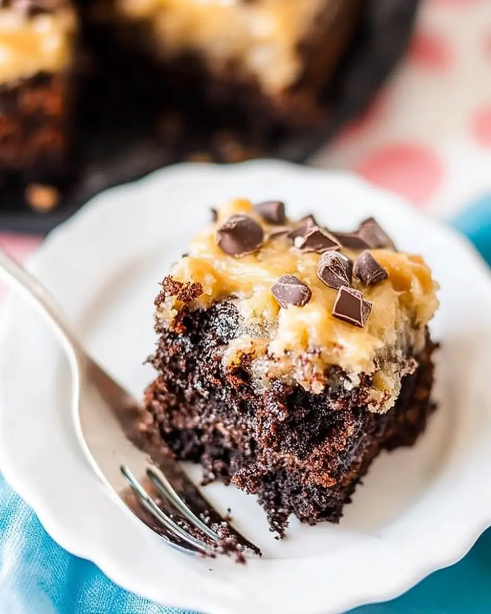 German Chocolate Poke Cake